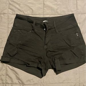 Mid-Rise Black Shorts